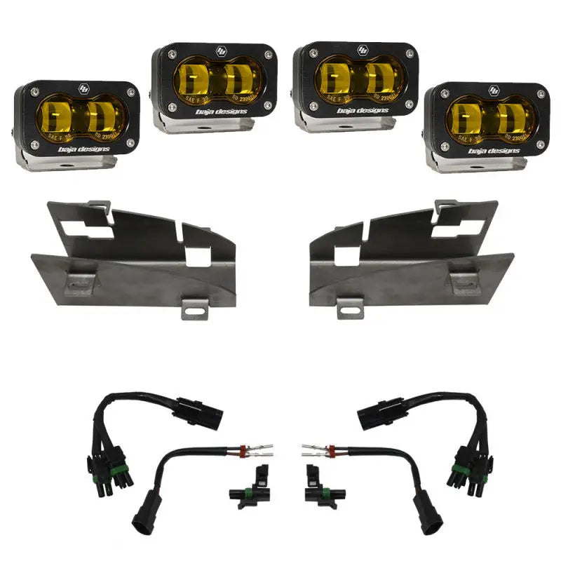 Baja Designs 19-22 Dodge RAM 1500 Rebel / 21-22 TRX S2 SAE Dual Fog Pocket Light Kit - Amber - Truck & Automotive