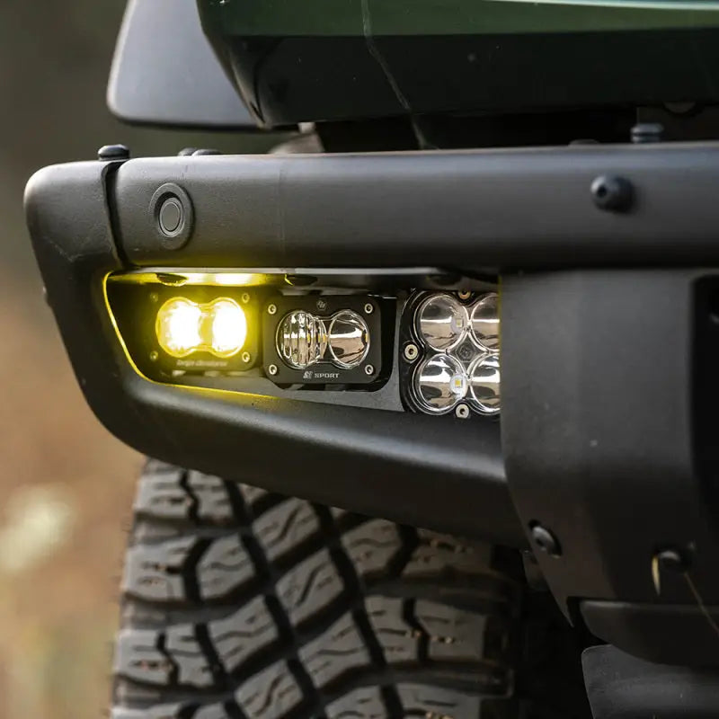 Baja Designs 448179 Baja Designs 21-22 Ford Bronco w/Steel Bumper S2 SAE Pro Fog Pocket Light Kit - Amber