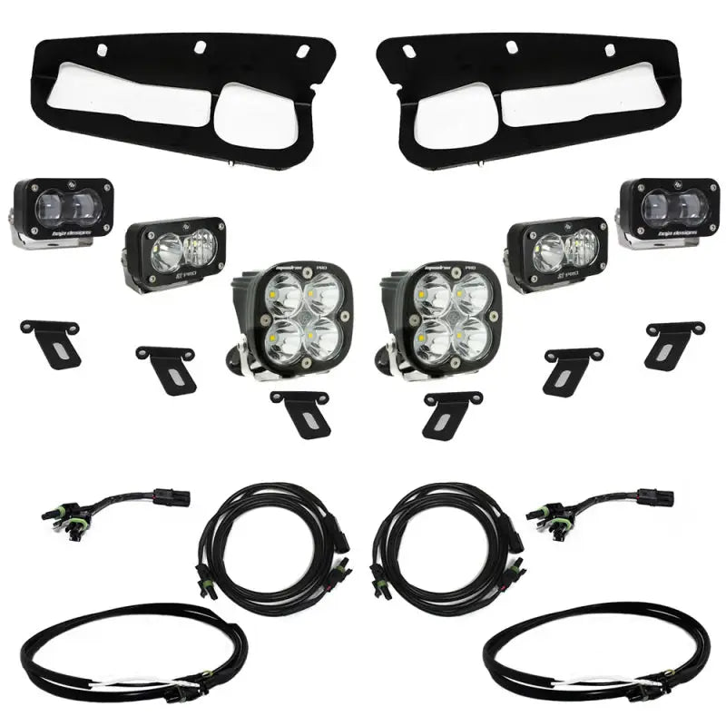 Baja Designs 21-22 Ford Bronco w/Steel Bumper S2 SAE Pro Fog Pocket Light Kit w/Upfitter - Clear - Truck & Automotive