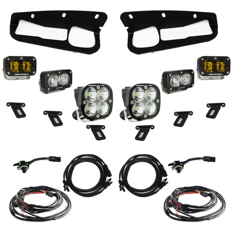 Baja Designs 21-22 Ford Bronco w/Steel Bumper S2 SAE Pro Fog Pocket Light Kit w/Upfitter - Amber - Truck & Automotive