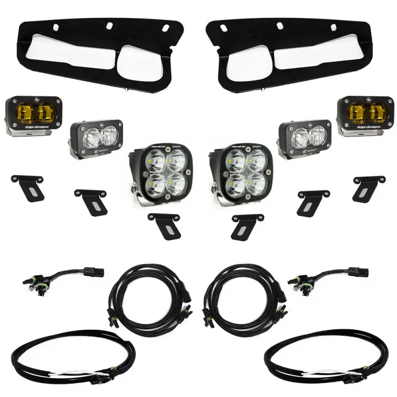 Off-road vehicle lighting kit for Ford Bronco SAE Sportsmen fog lights with amber LEDs