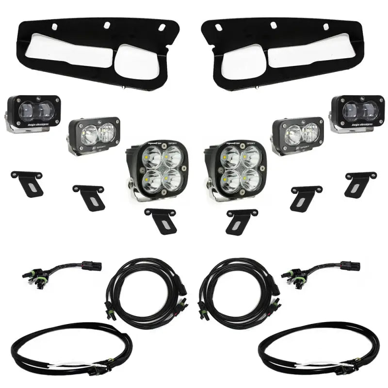 Baja Designs 21-22 Ford Bronco w/Steel Bumper S2 SAE Sportsmen Fog Pkt Light Kit w/Upfitter - Clear - Truck & Automotive