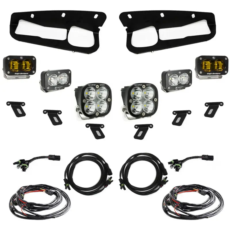 Baja Designs 21-22 Ford Bronco w/Steel Bumper S2 SAE Sportsmen Fog Pocket Light Kit - Amber - Truck & Automotive