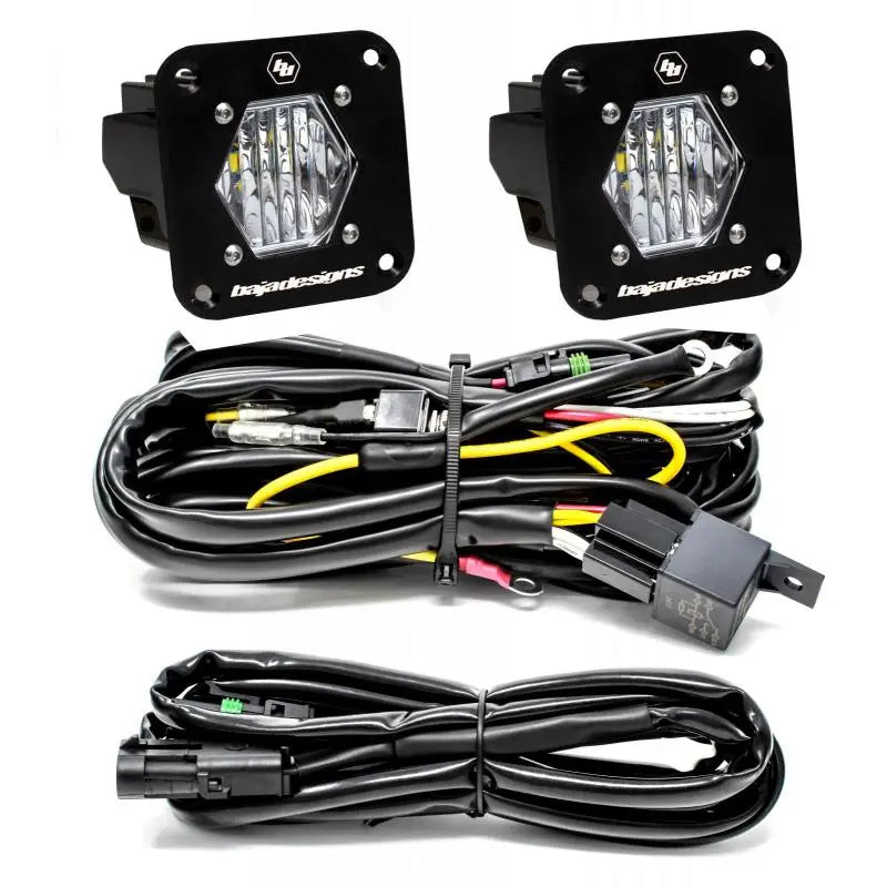 Baja Designs 387808 Baja Designs S1 Wide Cornering LED Light Backup Kit w/ Mounting Bracket Pair