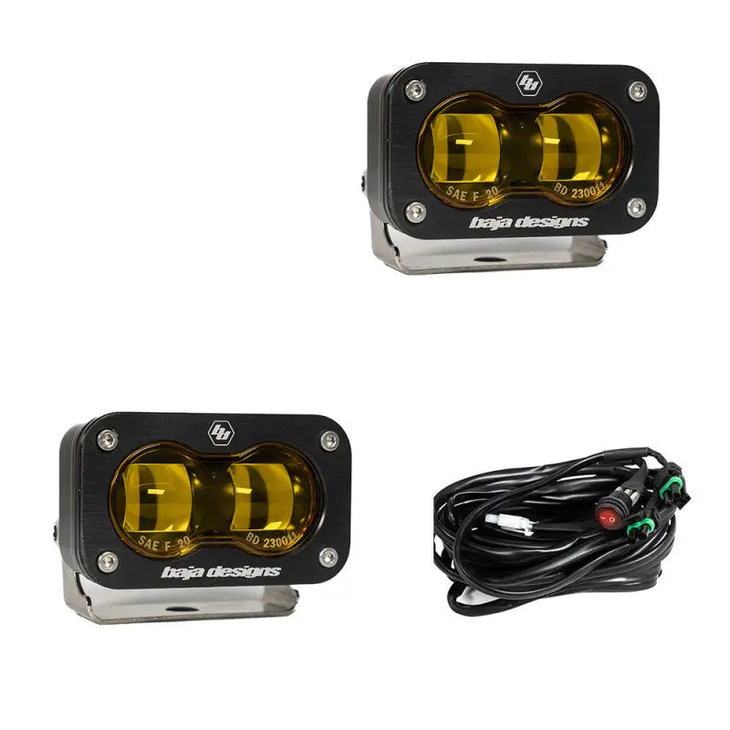 Baja Designs Universal S2 SAE Spot LED (Pair) - Amber - Truck & Automotive