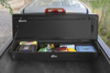 Open black truck bed toolbox for Ford Super Duty BAK BOX 2 pickup truck