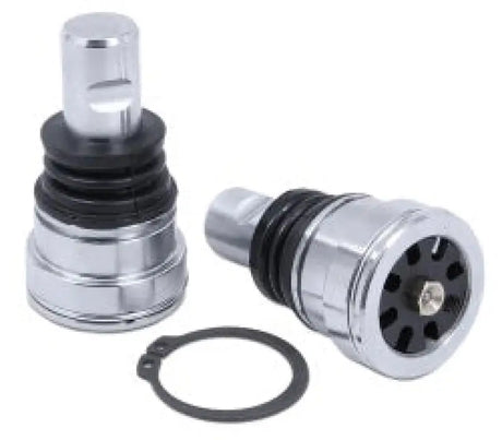 Chrome and black ball joints with screw-in style, adjustable and greaseable joint screw set