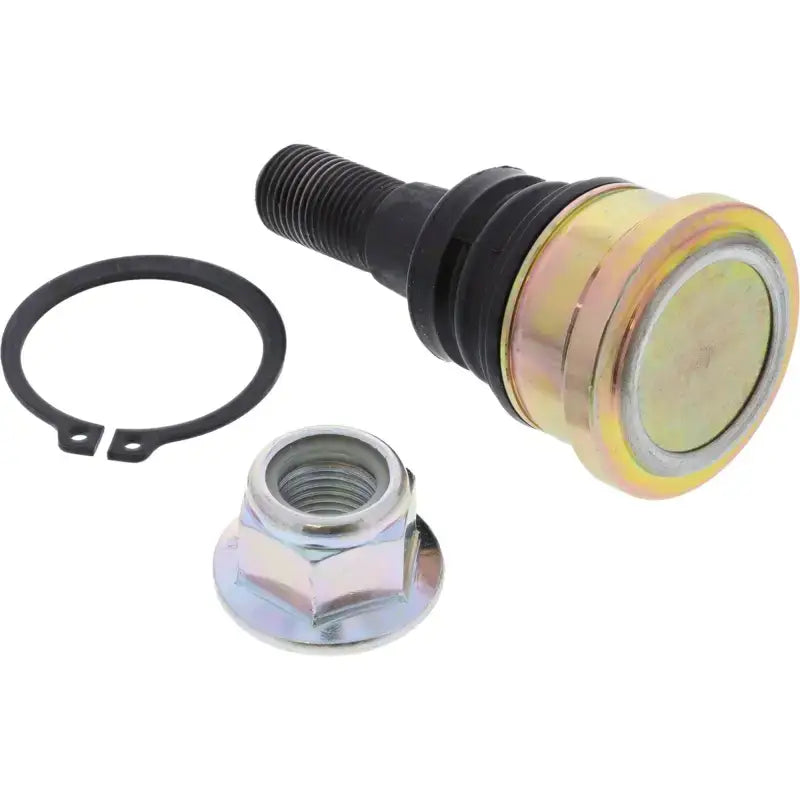 Ball joint assembly with retaining ring and nut.