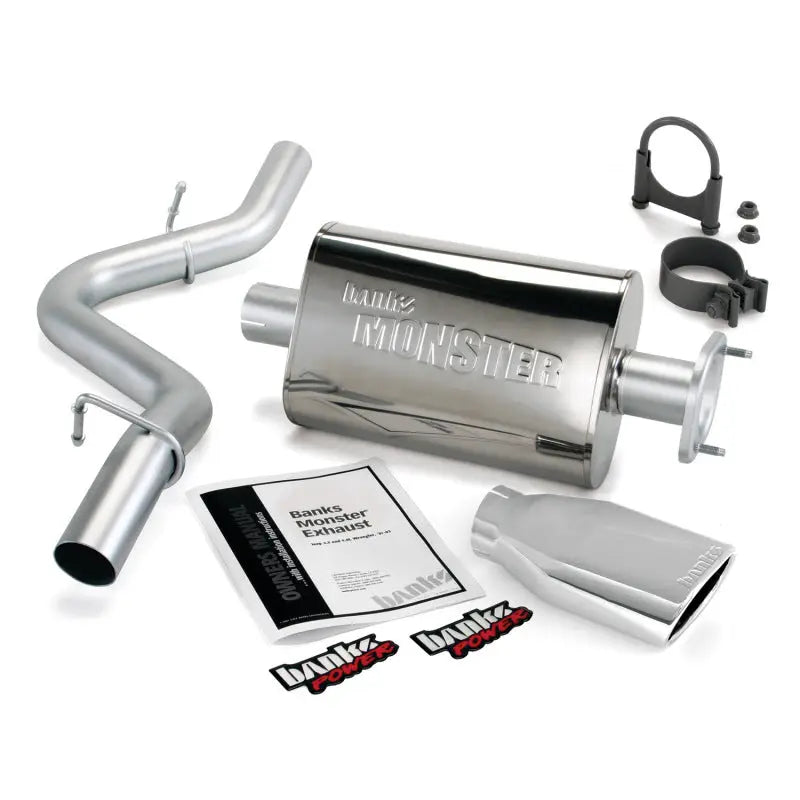 Banks Power 51315 Banks Power 04-06 Jeep 4.0L Wrangler Unlimited Monster Exhaust Sys - SS Single Exhaust w/ Chrome Tip