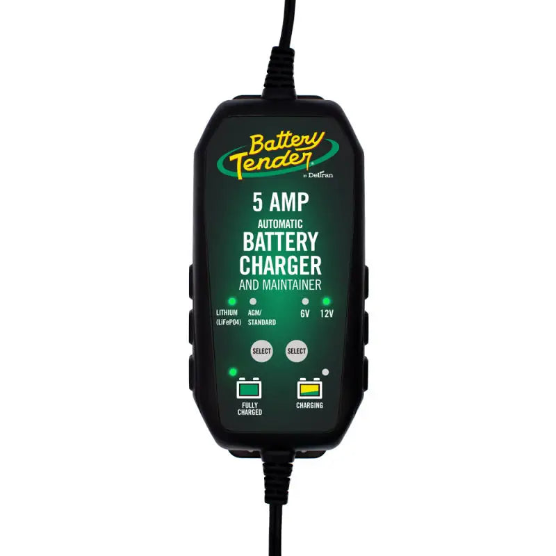 Battery Tender 022-0186G-DL-WH Battery Tender 12V 5AMP Lead Acid and Lithium Selectable Battery Charger