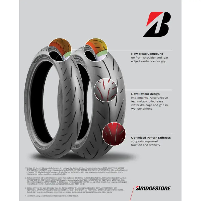 Tire Battlax Hypersport S23 Rr 160/60zr17 69w Radial Tl - BRIDGESTONE
