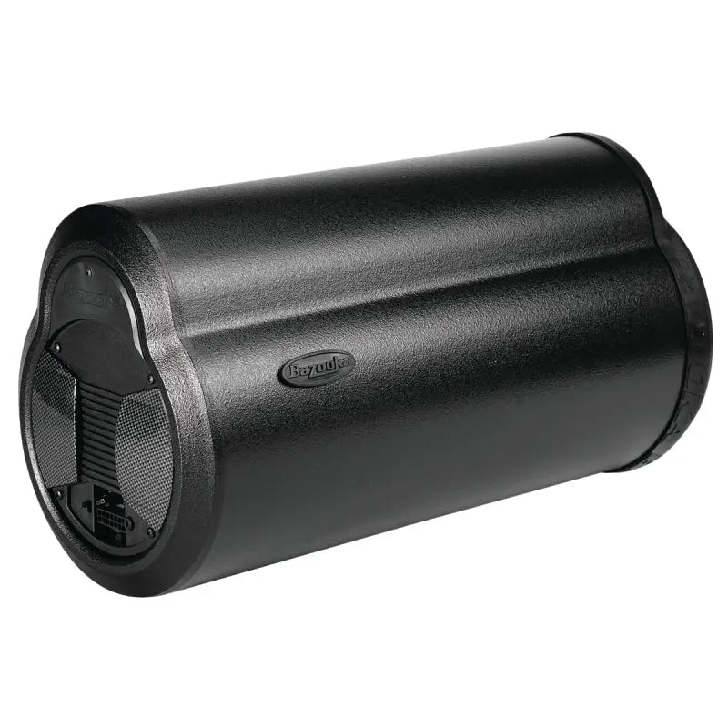 Black cylindrical speaker from Bazooka Bass Tube-8In 100W for powerful sound