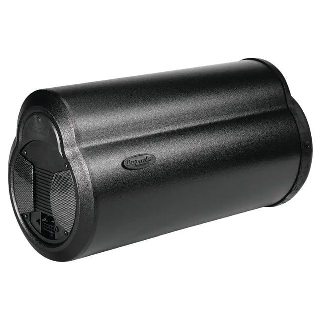Black cylindrical speaker from Bazooka Bass Tube-8In 100W for powerful sound