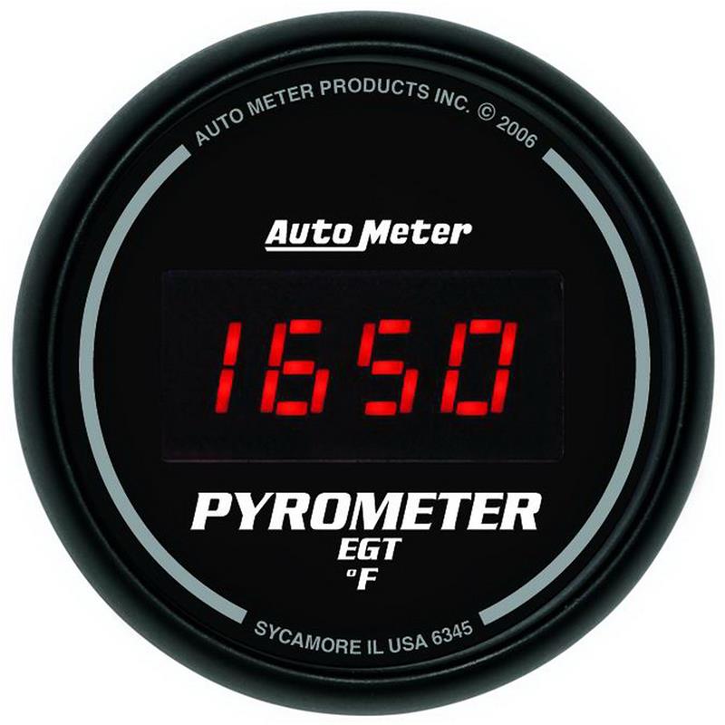 AutoMeter 6345 Autometer Z Series 52mm 0-2000 Deg F Digital EGT/Pyrometer Gauge - 6345