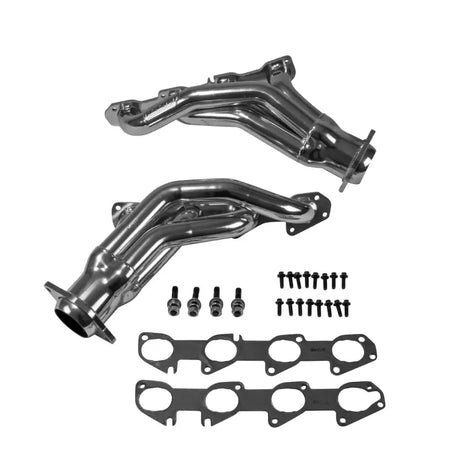 Chrome shorty tuned length exhaust headers with gaskets and hardware for Dodge Hemi 6.1L