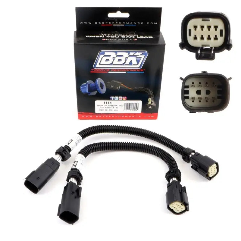 BBK 05-17 Dodge Hellcat 6.2L 6 Pin Front O2 Sensor Wire Harness Extensions 12 (pair) - Truck & Automotive