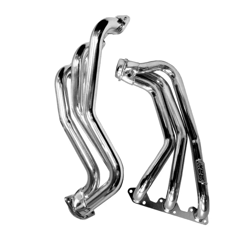 BBK 07-11 Jeep 3.8 V6 Long Tube Exhaust Headers And Y Pipe Converters - 1-5/8 Silver Ceramic - Truck & Automotive