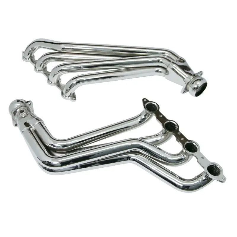 Shiny chrome long tube exhaust headers for Camaro LS3 L99 with converters