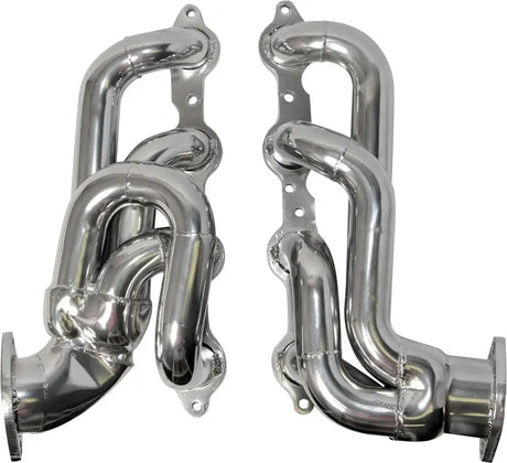 BBK shorty tuned length exhaust headers for Camaro LS3 with polished stainless manifold