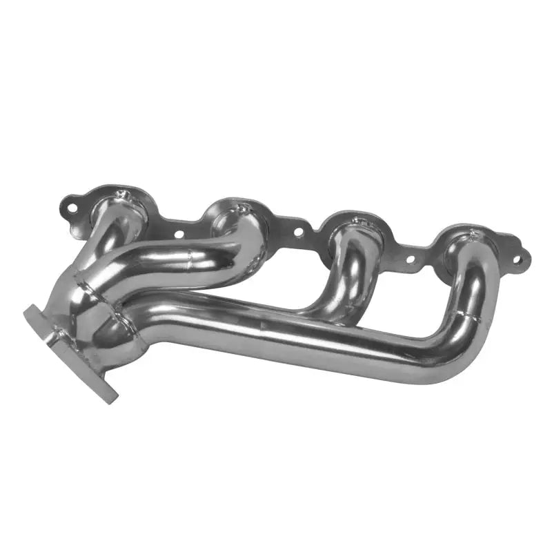 Shiny chrome shorty tuned length headers on BBK GM Truck 5.3/6.2 polished silver ceramic