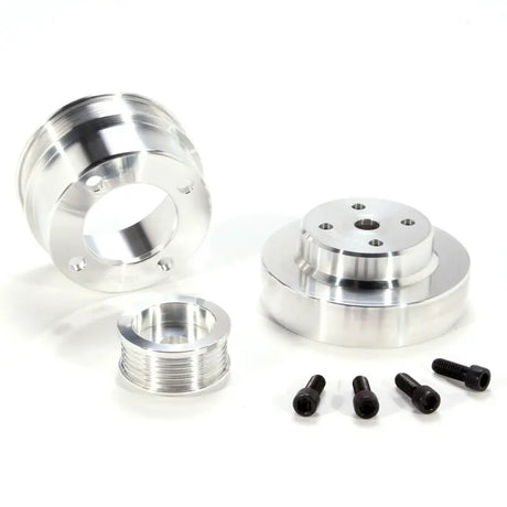 BBK 86-93 Mustang 5.0 Underdrive Pulley Kit - Lightweight CNC Billet Aluminum (3pc) - Truck & Automotive