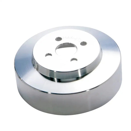 Polished metal pulley from BBK underdrive pulley kit for 94-95 Mustang 5.0