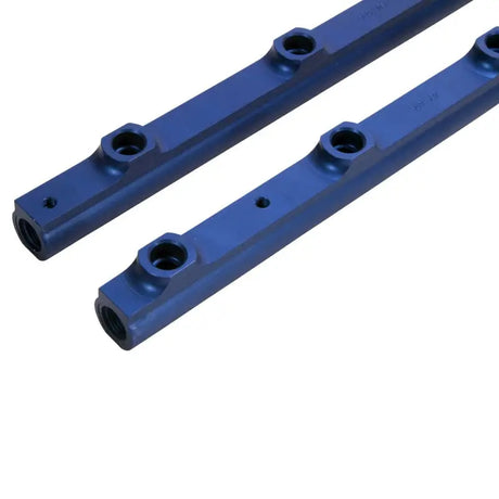Blue anodized fuel rails from BBK high flow billet aluminum kit for 96-98 Mustang 4.6 GT