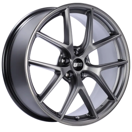Gray alloy BBS CI-R 19x9 platinum silver wheel with PFS clip required