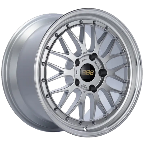 Silver BBS mesh wheel with diamond silver center and diamond cut lip for BBS LM 18x10
