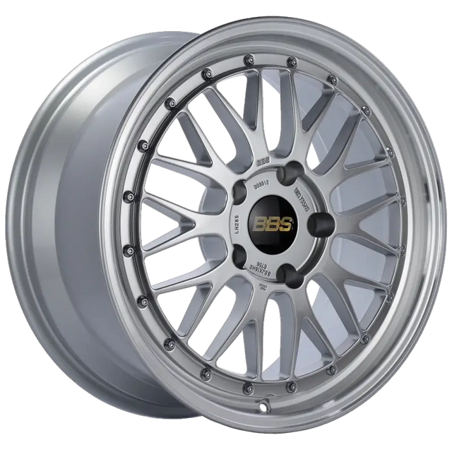 Silver BBS alloy wheel with diamond silver finish and diamond cut lip design