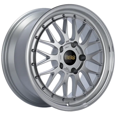 Silver BBS alloy wheel with diamond silver finish and diamond cut lip design