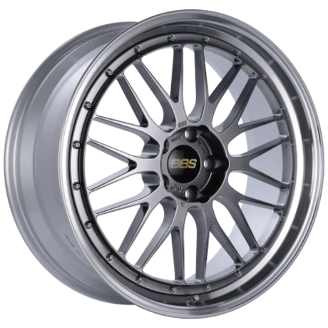 Silver BBS car wheel with diamond black center and diamond cut lip for a sleek look