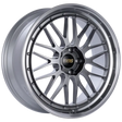 Silver BBS LM 19x9 wheel with diamond black finish and cut lip design