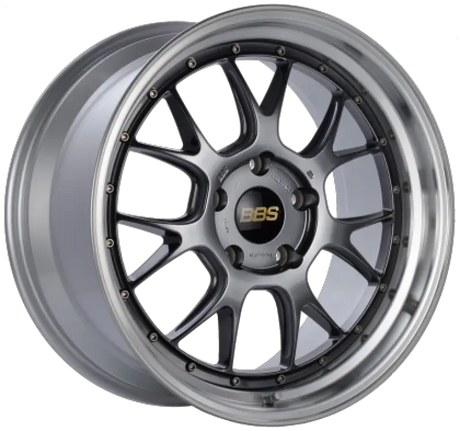 Silver and black BBS LM-R wheel with diamond black center and diamond cut lip