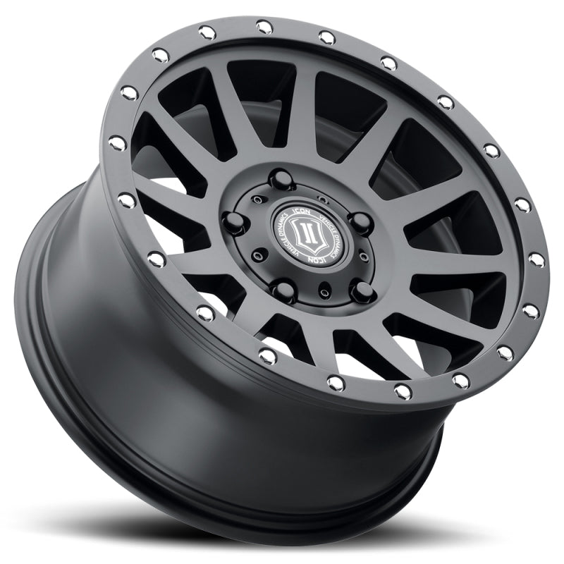 ICON 2017855557SB ICON Compression 17x8.5 5x150 25mm Offset 5.75in BS 110.1mm Bore Satin Black Wheel - 2017855557SB