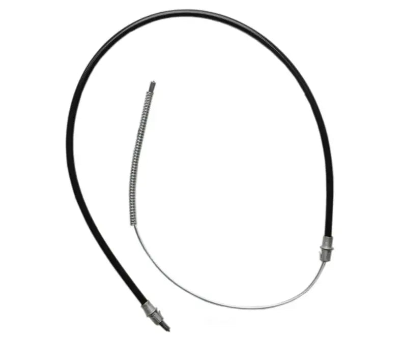 Black parking brake cable with exposed wire and spring for BC93259 Raybestos Parking Brake