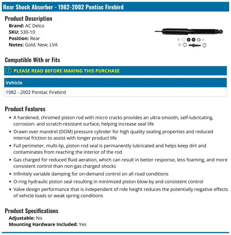 Rear shock absorber in BC94263 Raybestos Hardware- Hydraulics for smooth ride