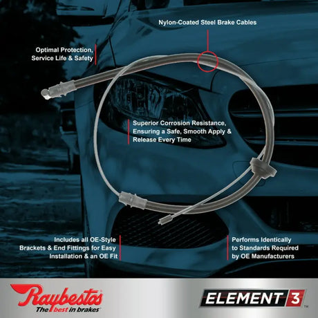 Nylon-coated steel brake cable for BC94575 Raybestos Brake cable, durable raybestos brake cable