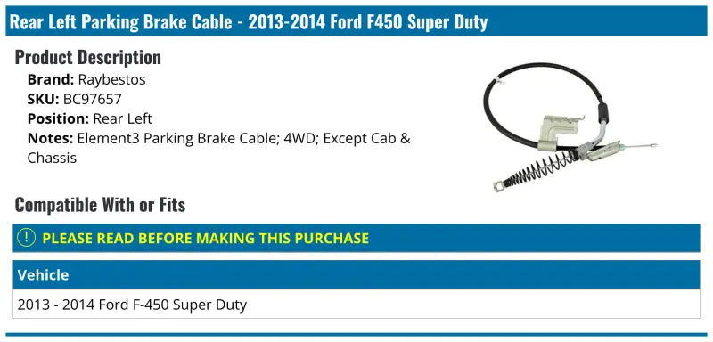 BC97657 Raybestos Brake Cable - Parking