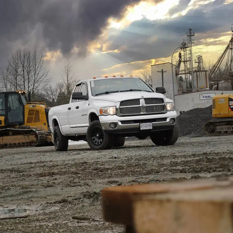White Dodge Ram pickup with BD Diesel Stage 4 build-it torque converter for Dodge 68RFE
