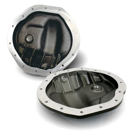 Black differential covers with silver rims from BD Diesel differential cover pack for Dodge trucks