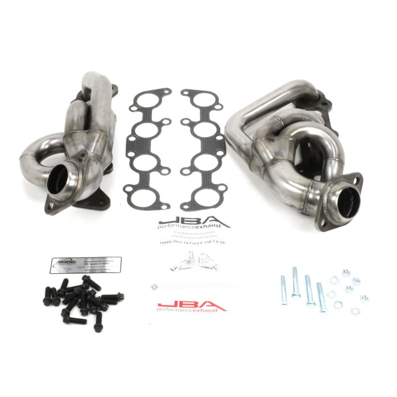JBA 1688S JBA 11-14 Ford F-150 5.0L Coyote 1-5/8in Primary Raw 409SS Cat4Ward Header - 1688S