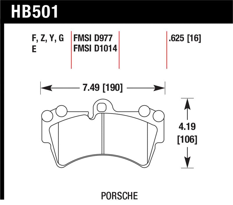 Hawk Performance HB501B.625 Hawk 2007-2014 Audi Q7 Premium HPS 5.0 Front Brake Pads