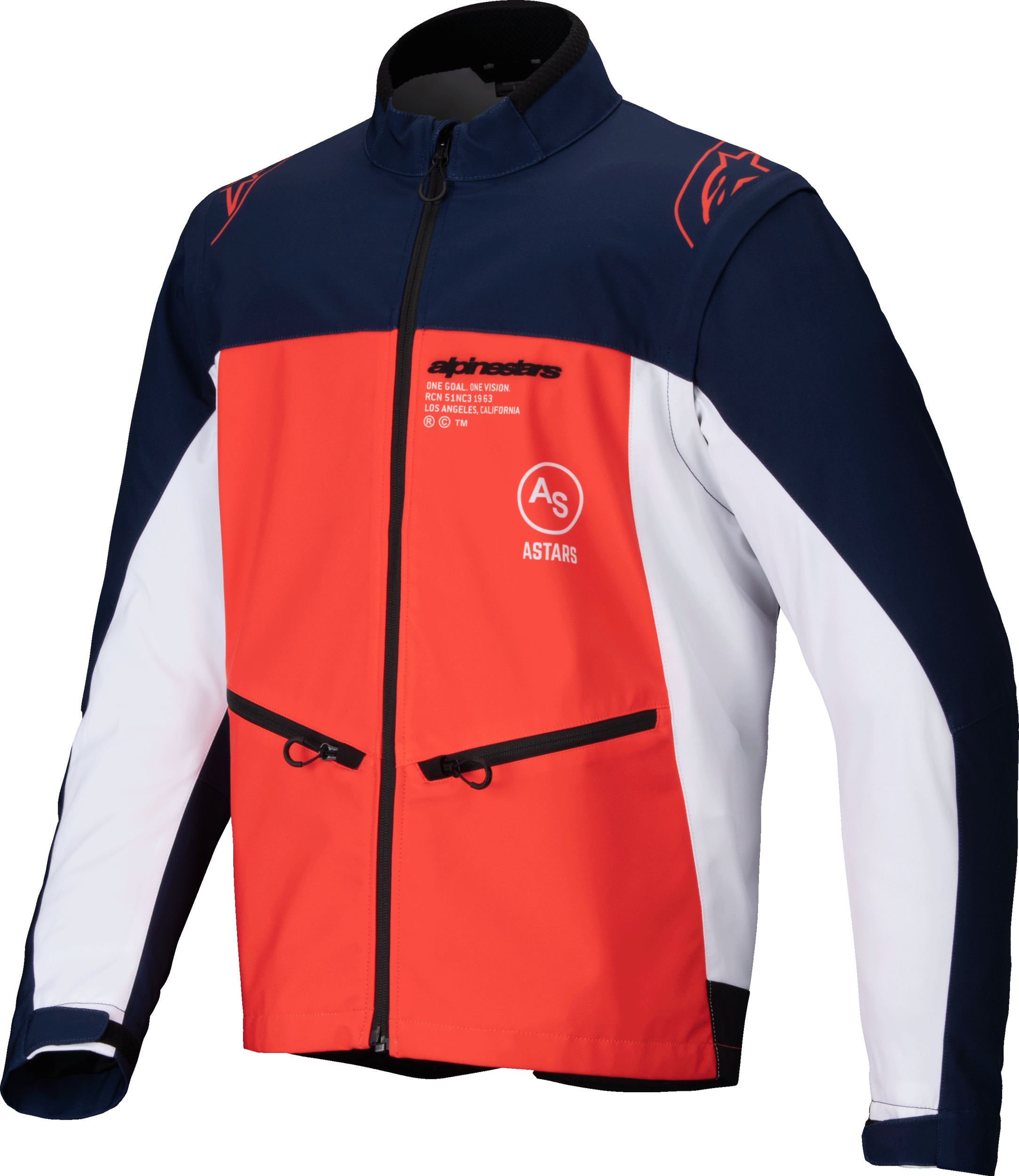 Lite Dura Softshell Jacket Navy/Hot Orange/White Sm