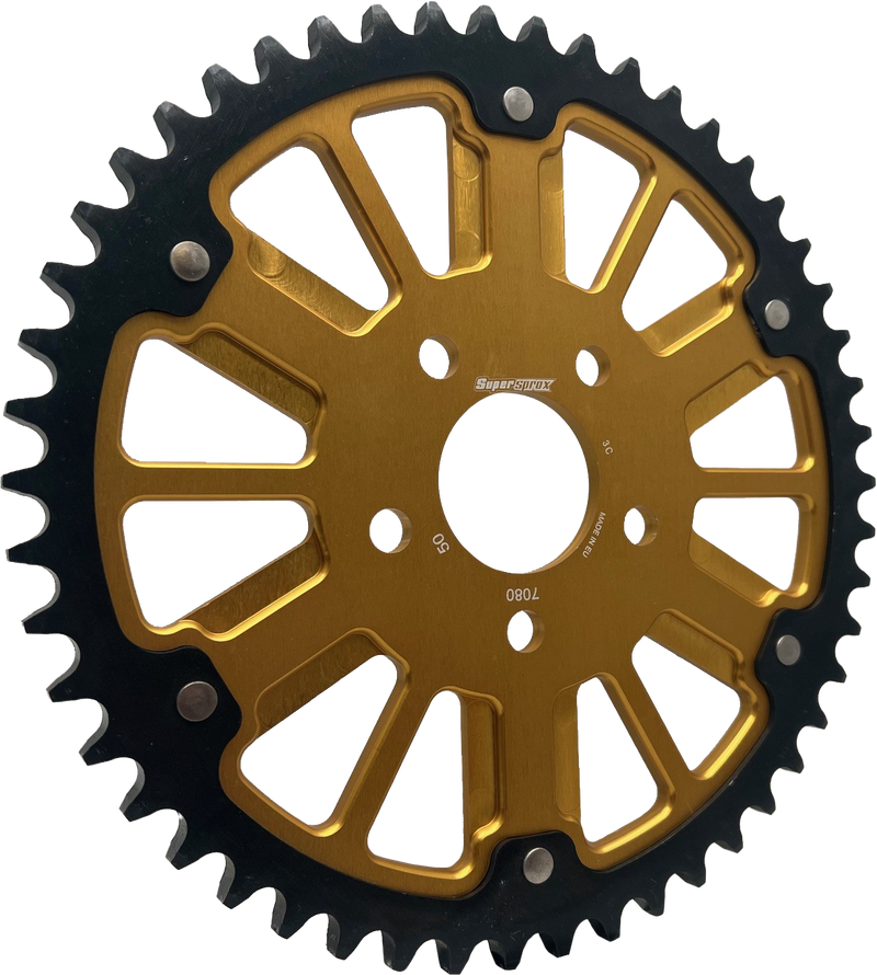 Supersprox Stealth 51T Rear Sprockets RST-7080:51-Gold - Gold Black Sprocket Alum Car Steel Teeth RST-7080:51-GLD