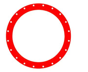 Red wheel pros Beadring 22 inch red wheel with evenly spaced holes for easy customization