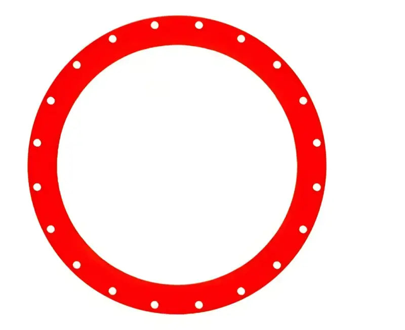 Red wheel pros Beadring 22 inch red wheel with evenly spaced holes for easy customization