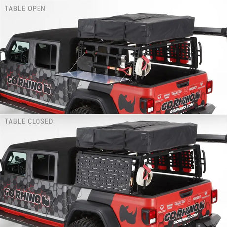 Bed Cargo Rack Side Rail Panel Mounts To Overland Xtreme Racks; Fold Down; 200 Pound Capacity; Black; Steel - Truck &