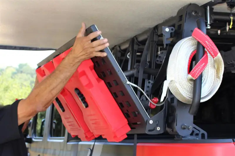 Bed Cargo Rack Side Rail Panel Mounts To Overland Xtreme Racks; Fold Down; 200 Pound Capacity; Black; Steel - Truck &