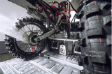 Washed dirt bike behind Bed Drawer with high load capacity for easy storage
